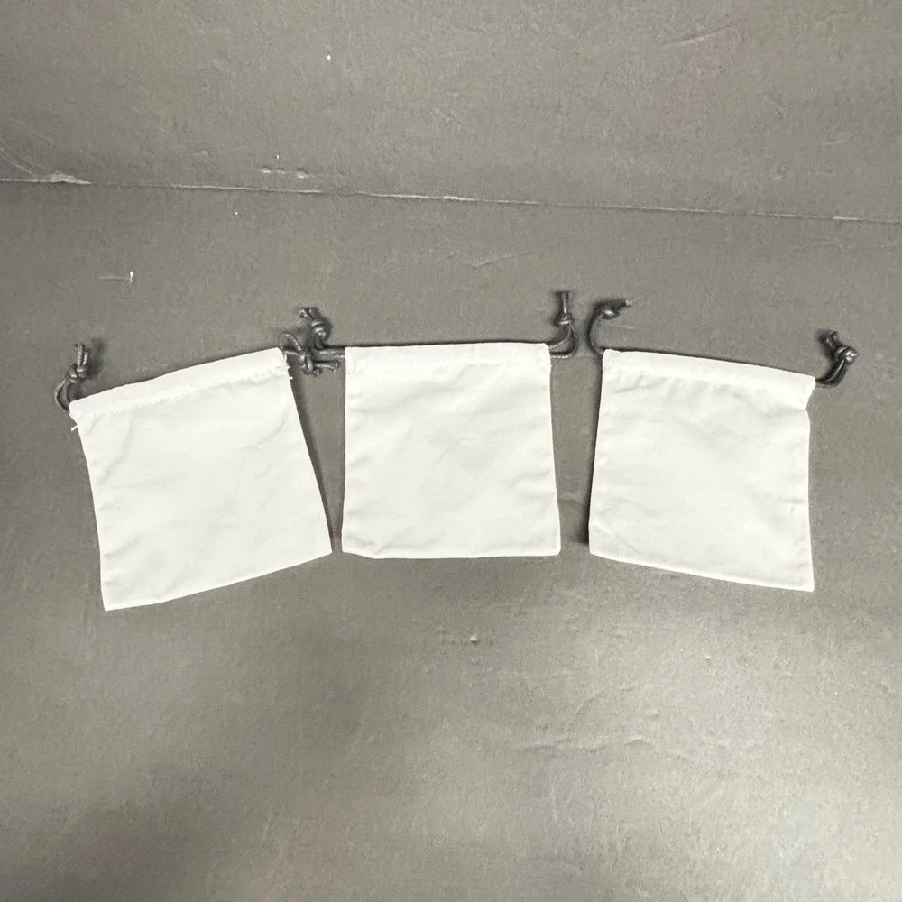 Coach Jewelry Key Charm Storage Bags White Canvas Drawstring Dust Bags Small